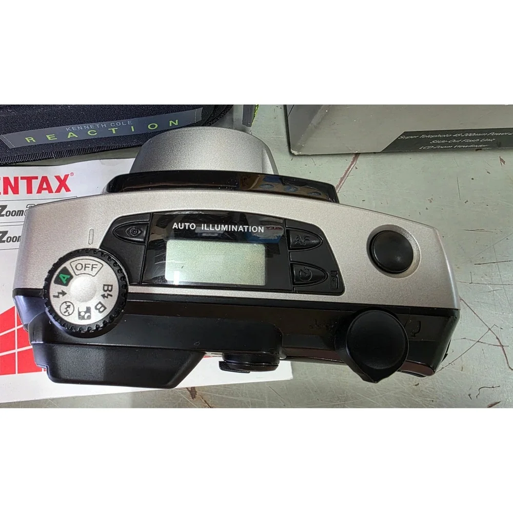 Pentax IQZoom 200 35mm Film Camera with Travel Case, Manual and Kodak Film